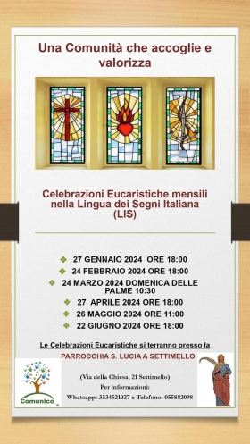 Celebrazioni Eucaristiche mensili nella Lingua dei Segni Italiana LIS - Comunico®